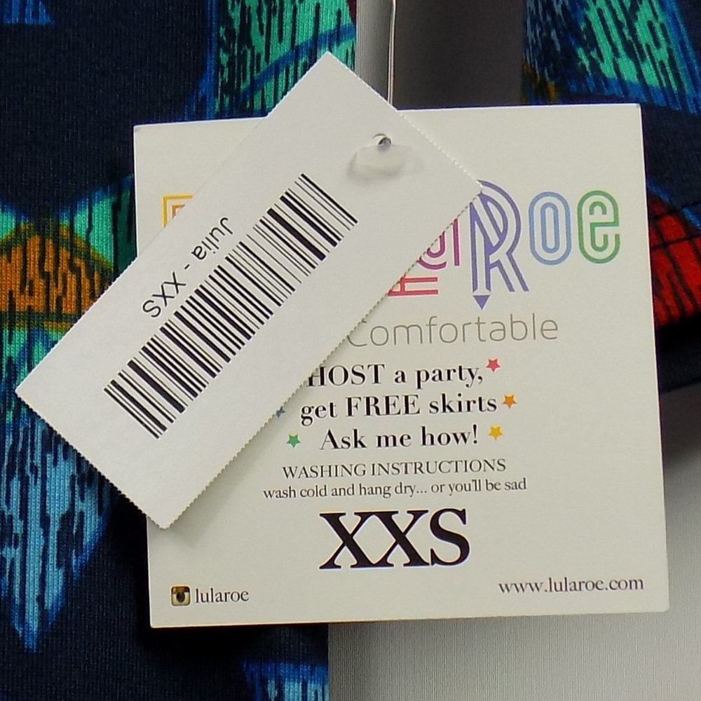 LuLaRoe Julia Geometric Pattern Dress Size XXS NWT - Picture 2 of 7